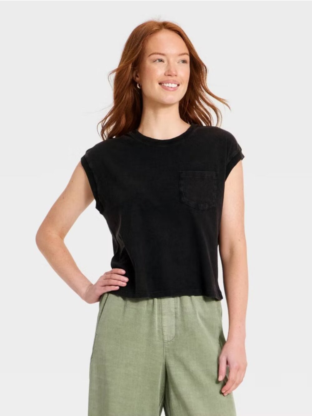 Women's Short Sleeve Pocket T-Shirt - Universal Thread Black XL